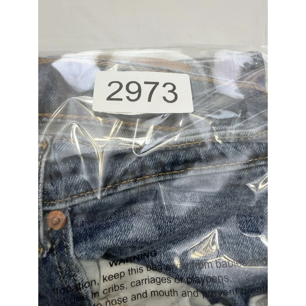 Levi's 505 Jeans Mens 34x30 Blue‎ Medium Wash Regular Straight Distressed Denim